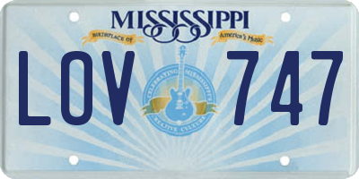 MS license plate LOV747