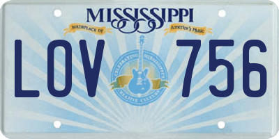 MS license plate LOV756