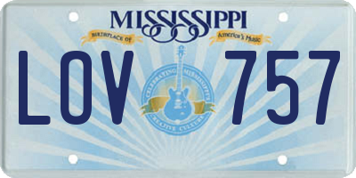 MS license plate LOV757