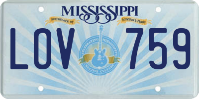 MS license plate LOV759