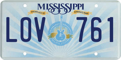 MS license plate LOV761