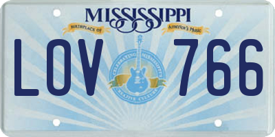 MS license plate LOV766