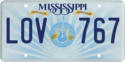 MS license plate LOV767