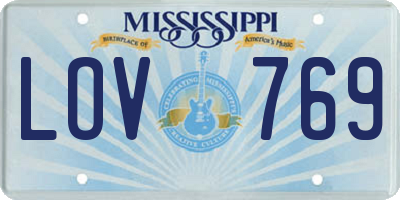 MS license plate LOV769