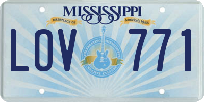 MS license plate LOV771