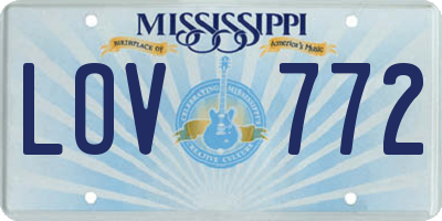 MS license plate LOV772