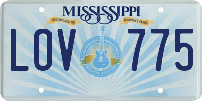 MS license plate LOV775