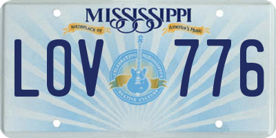 MS license plate LOV776