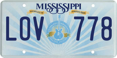 MS license plate LOV778