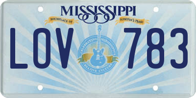 MS license plate LOV783