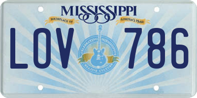 MS license plate LOV786