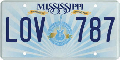 MS license plate LOV787