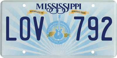 MS license plate LOV792