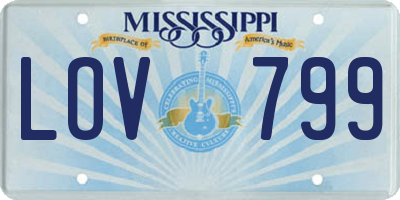 MS license plate LOV799