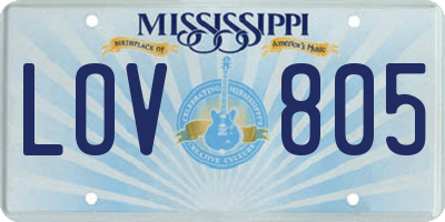 MS license plate LOV805