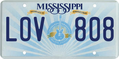 MS license plate LOV808