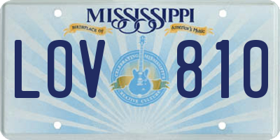 MS license plate LOV810