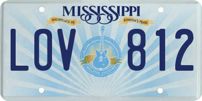 MS license plate LOV812
