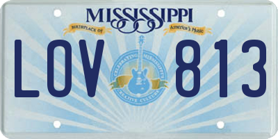 MS license plate LOV813