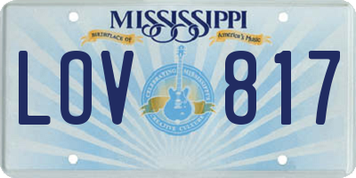 MS license plate LOV817