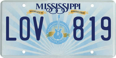 MS license plate LOV819