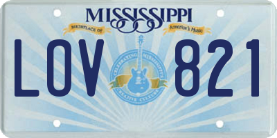 MS license plate LOV821