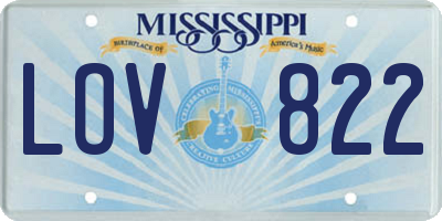 MS license plate LOV822