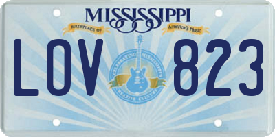 MS license plate LOV823