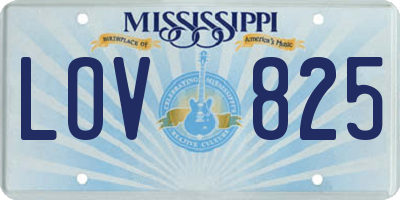 MS license plate LOV825