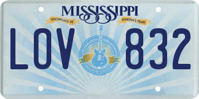 MS license plate LOV832