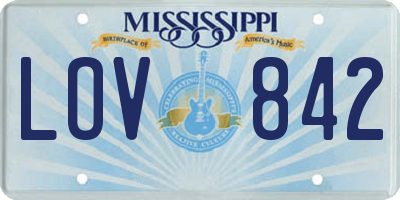 MS license plate LOV842