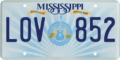 MS license plate LOV852