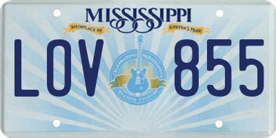 MS license plate LOV855
