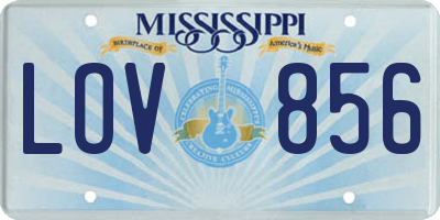 MS license plate LOV856