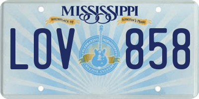 MS license plate LOV858