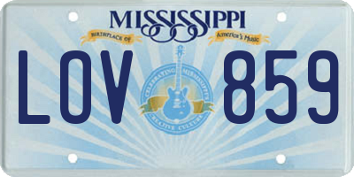 MS license plate LOV859