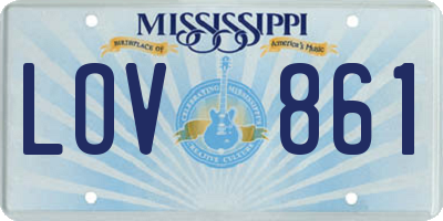 MS license plate LOV861