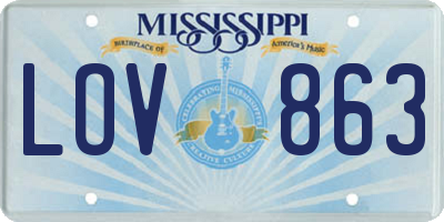 MS license plate LOV863