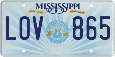 MS license plate LOV865