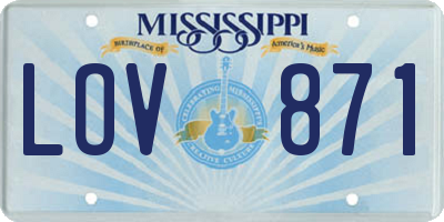 MS license plate LOV871