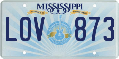 MS license plate LOV873