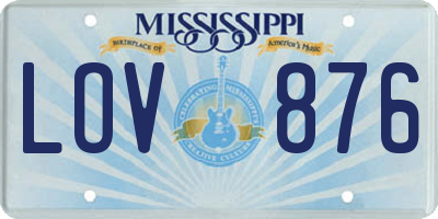 MS license plate LOV876