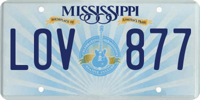 MS license plate LOV877