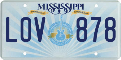 MS license plate LOV878