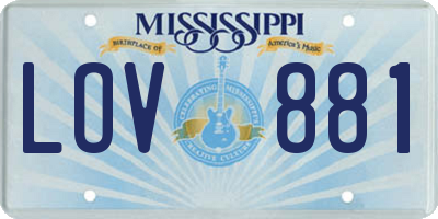 MS license plate LOV881