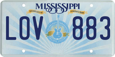 MS license plate LOV883
