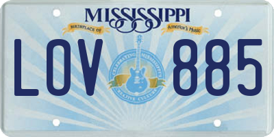MS license plate LOV885