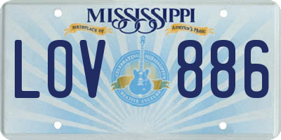 MS license plate LOV886
