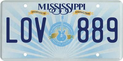 MS license plate LOV889