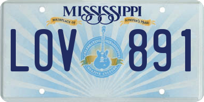 MS license plate LOV891